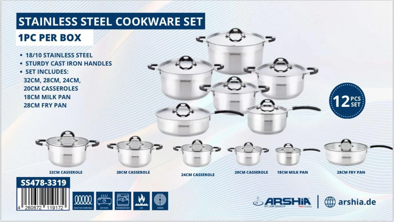 طقم حله استانلس ارشيا اليد سيلكون 12 قطعه-منتجات ارشيا - مصر