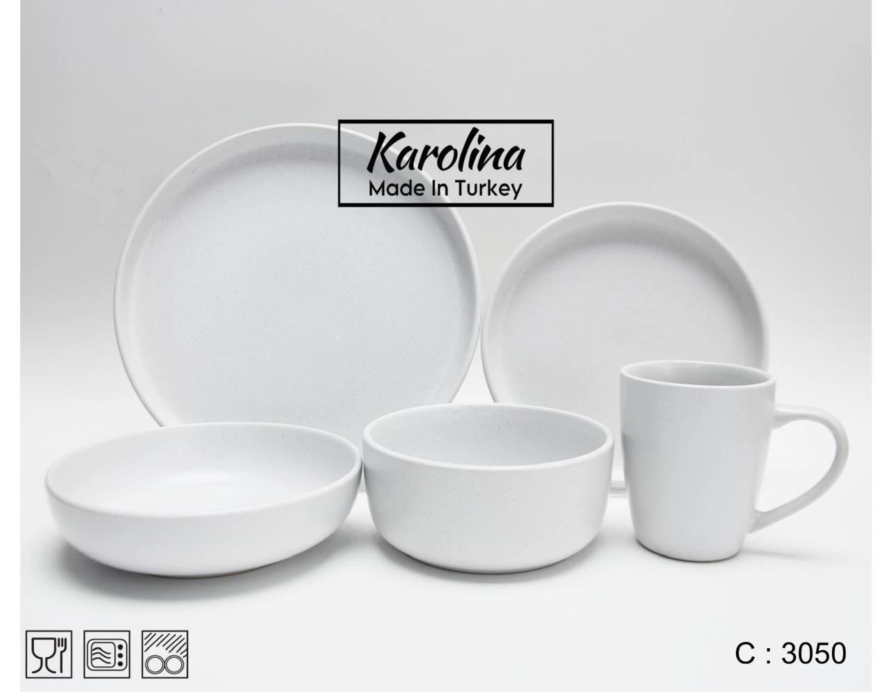 طقم عشا بورسلين تركي 30 قطعه ماركة كارولينا-منتجات ارشيا - مصر